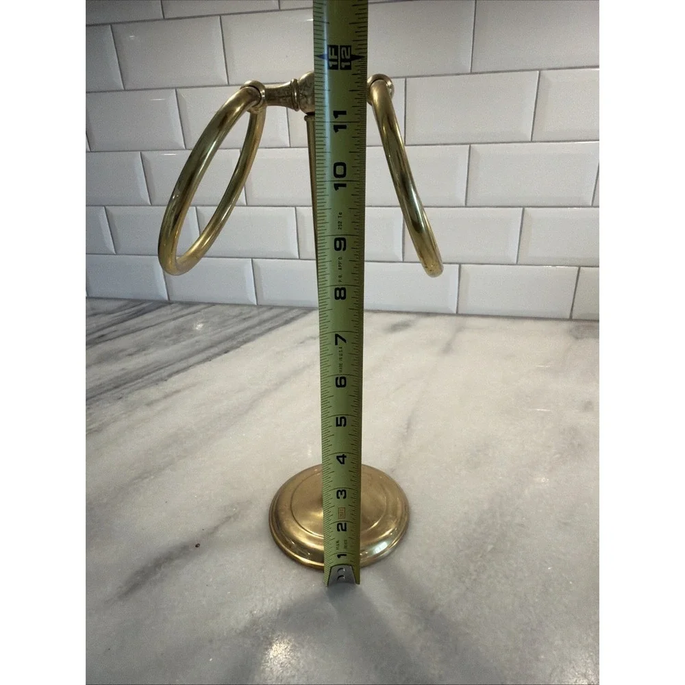 Vintage MCM Gatco SolidBrass‎ Double Hand Towel Ring Holder Stand Bathroom ES008